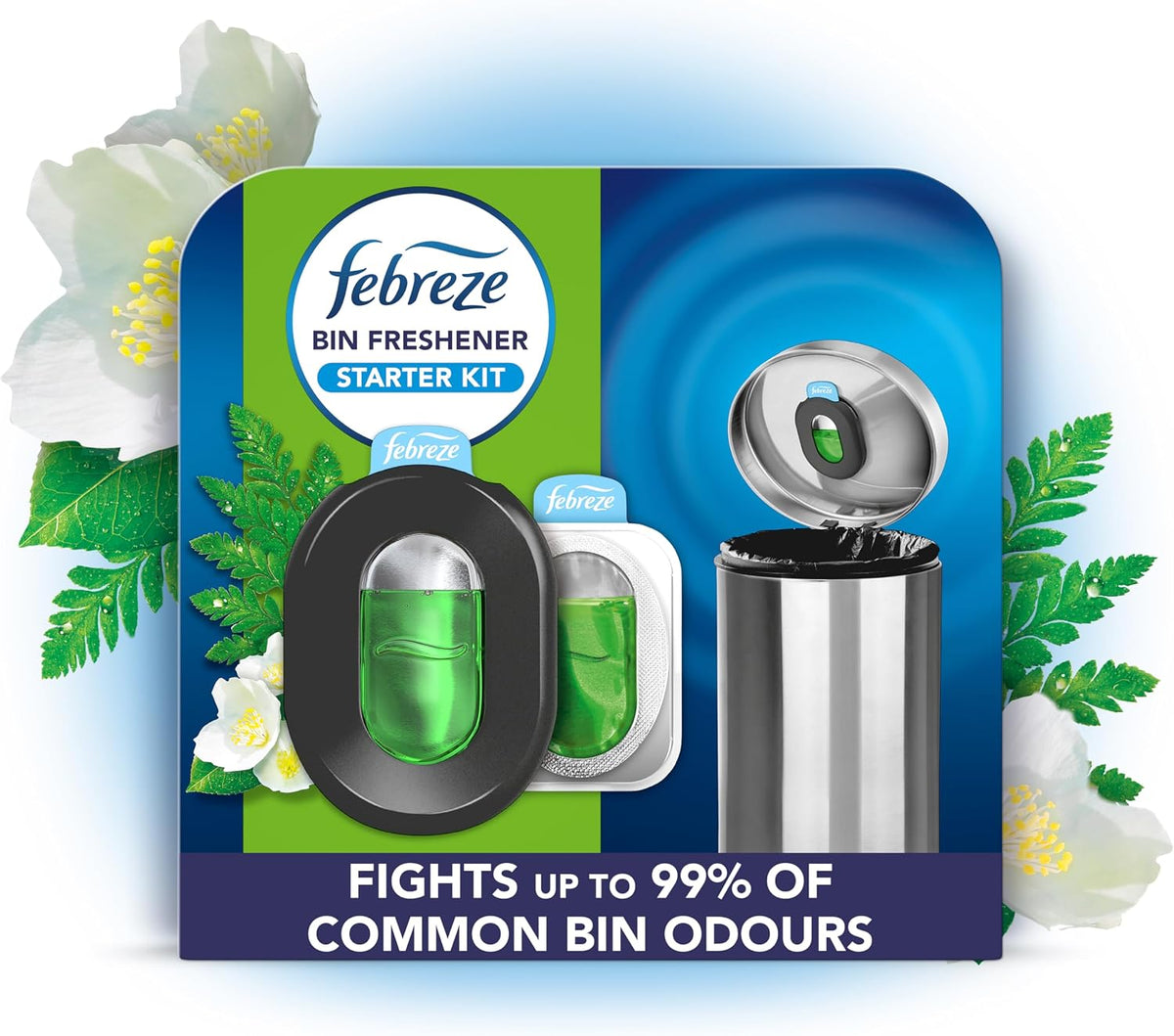 Febreze Bin Freshener Starter Kit Outdoor 1 Holder + 2 Refills 2x4.88ML