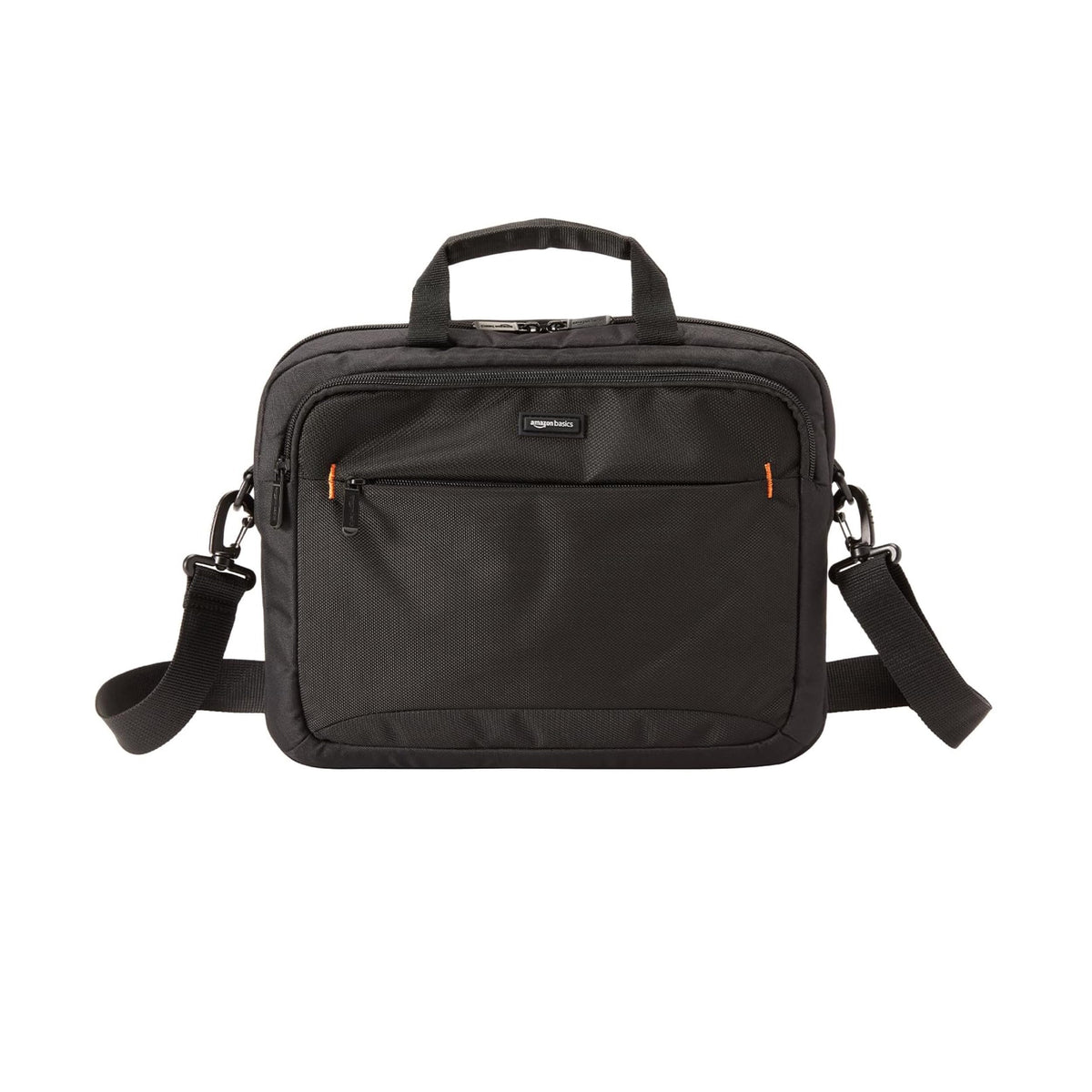 Amazon Basics Compact Laptop Shoulder Bag Carrying case with Accessory Storage Pockets (14 inch - 35.6 cm) Black, 3-Pack