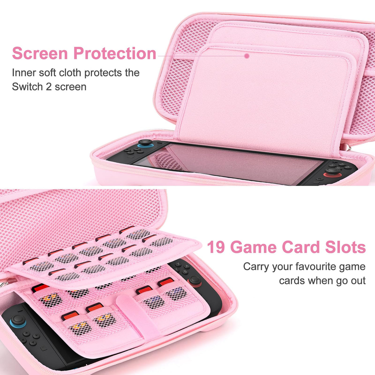 Younik Switch Accessories Bundle, 17 in 1 Switch Accessories Kit for Girls Include Switch Carrying Case with 9 Game Card Slots, Adjustable Stand, Protective Case for Switch Console & J-Con (Blue)