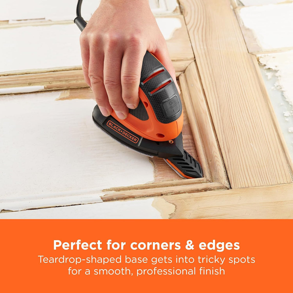 BLACK+DECKER Mouse 55W Compact Detail Sander, BEW230BC-GB