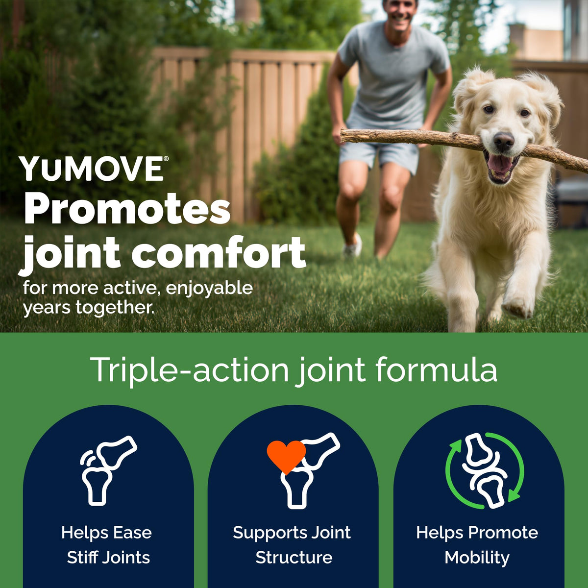 YuMOVE Senior Dog Joint Supplement, High Strength for Joint Care, Essential Dog Hip and Joint Support for Senior Dogs Aged 8+, 120 Tablets - Eco Friendly and Letter Box Ready Packaging