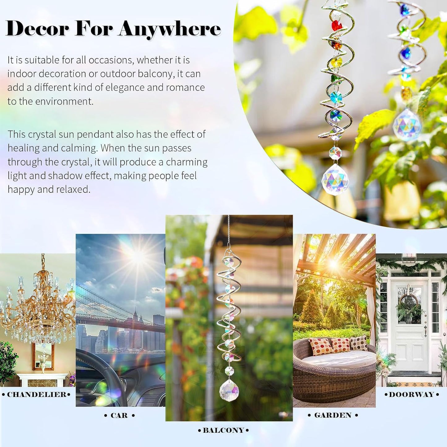 240PCS DIY Sun Catchers Making Kits for Adults, Crystal Suncatchers Kit with Colourful Prism Pearl Rainbow Maker for Windows, Hanging, Indoor, Outdoor, Garden Decor (Silver)