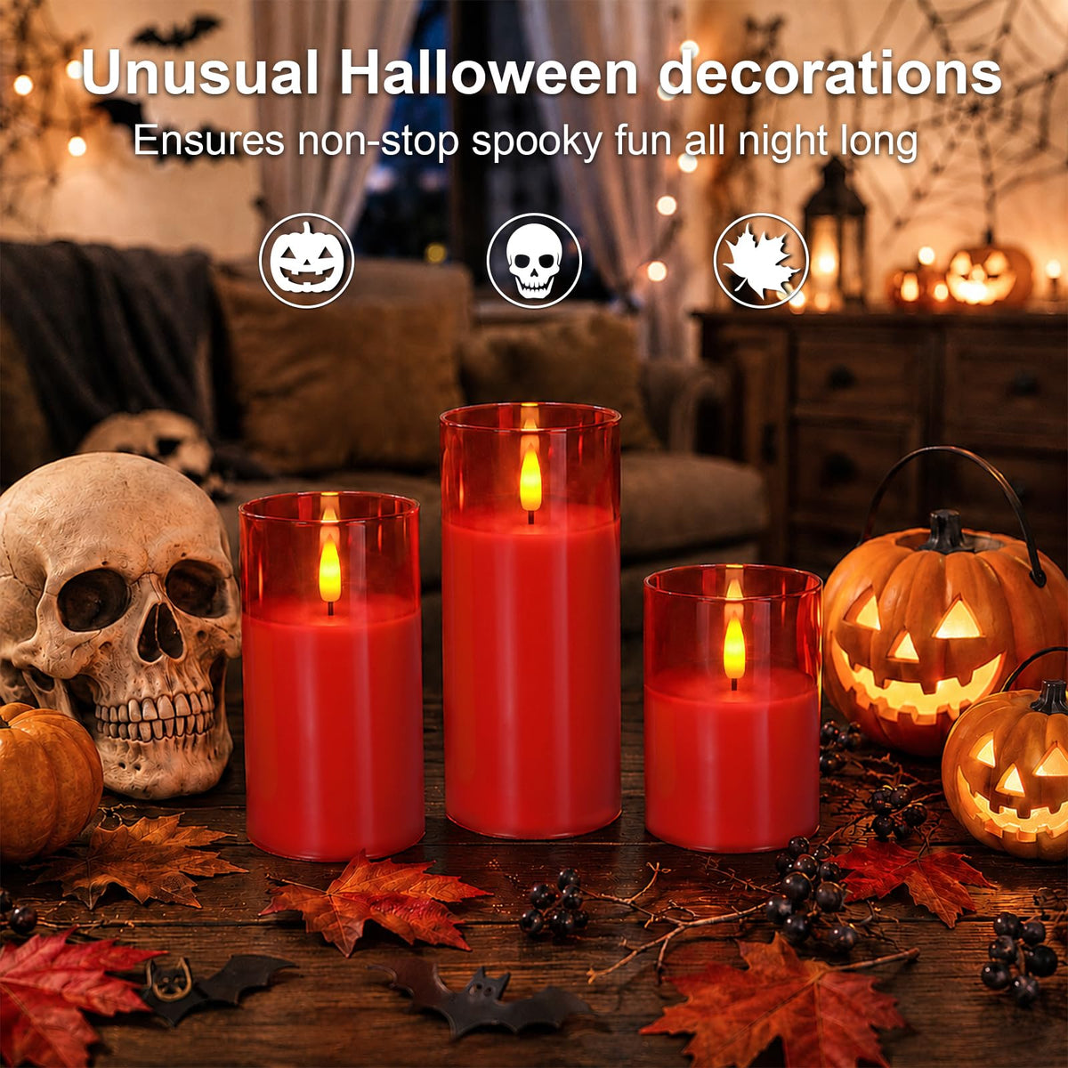 Homemory Real Wax LED Candles Flickering, Clear Glass Shell, Gold, Set of 3