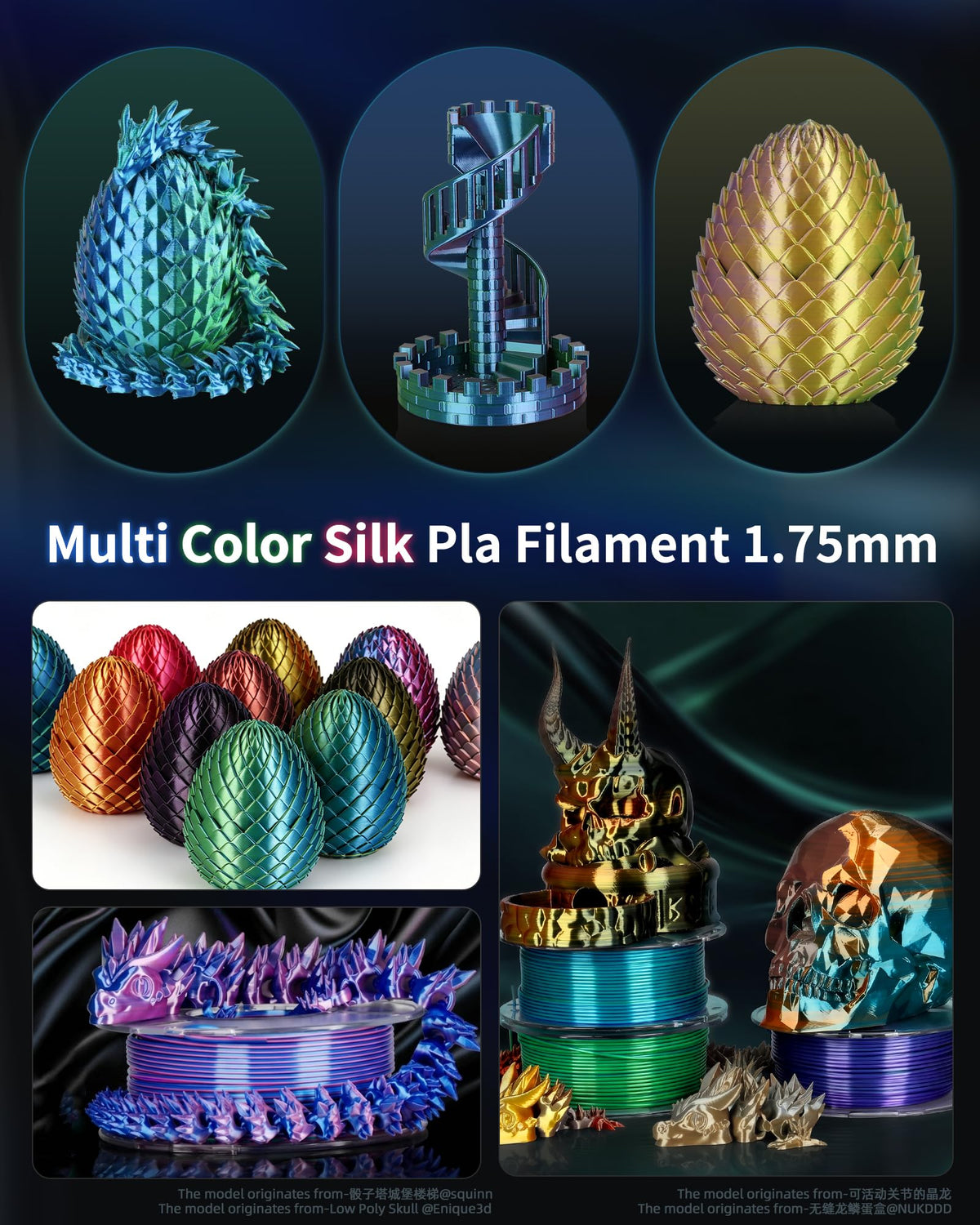 LANDU Filament Dryer 3D Printer Filament Dry Box,2 Spools Double Fast Heating Upgraded Filament Dehydrator Keeping Filaments Dry for 1.75mm/2.85mm One-Key Set for PLA PETG ABS TPU