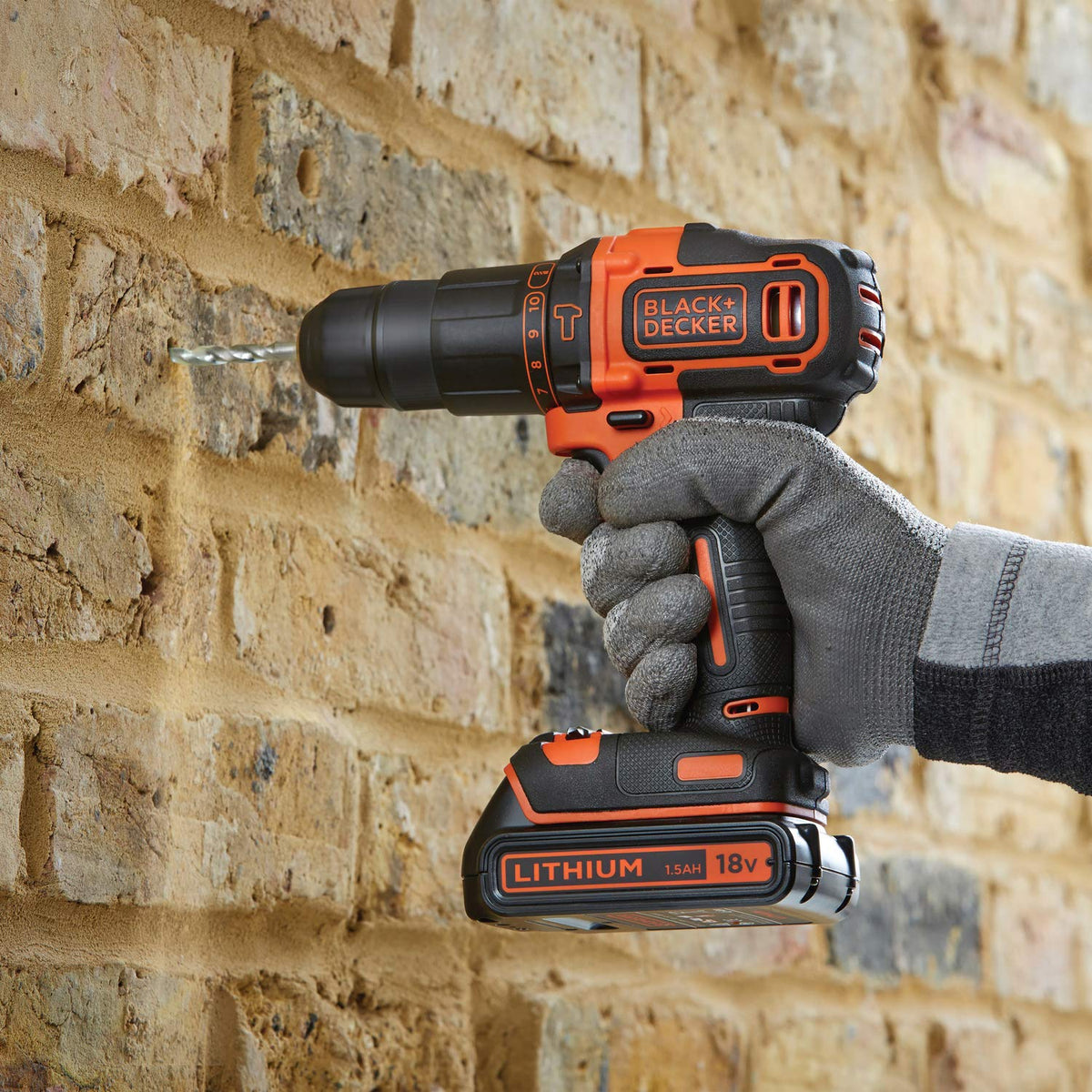 BLACK+DECKER 18V Cordless Hammer Drill, BCD700S1K-GB
