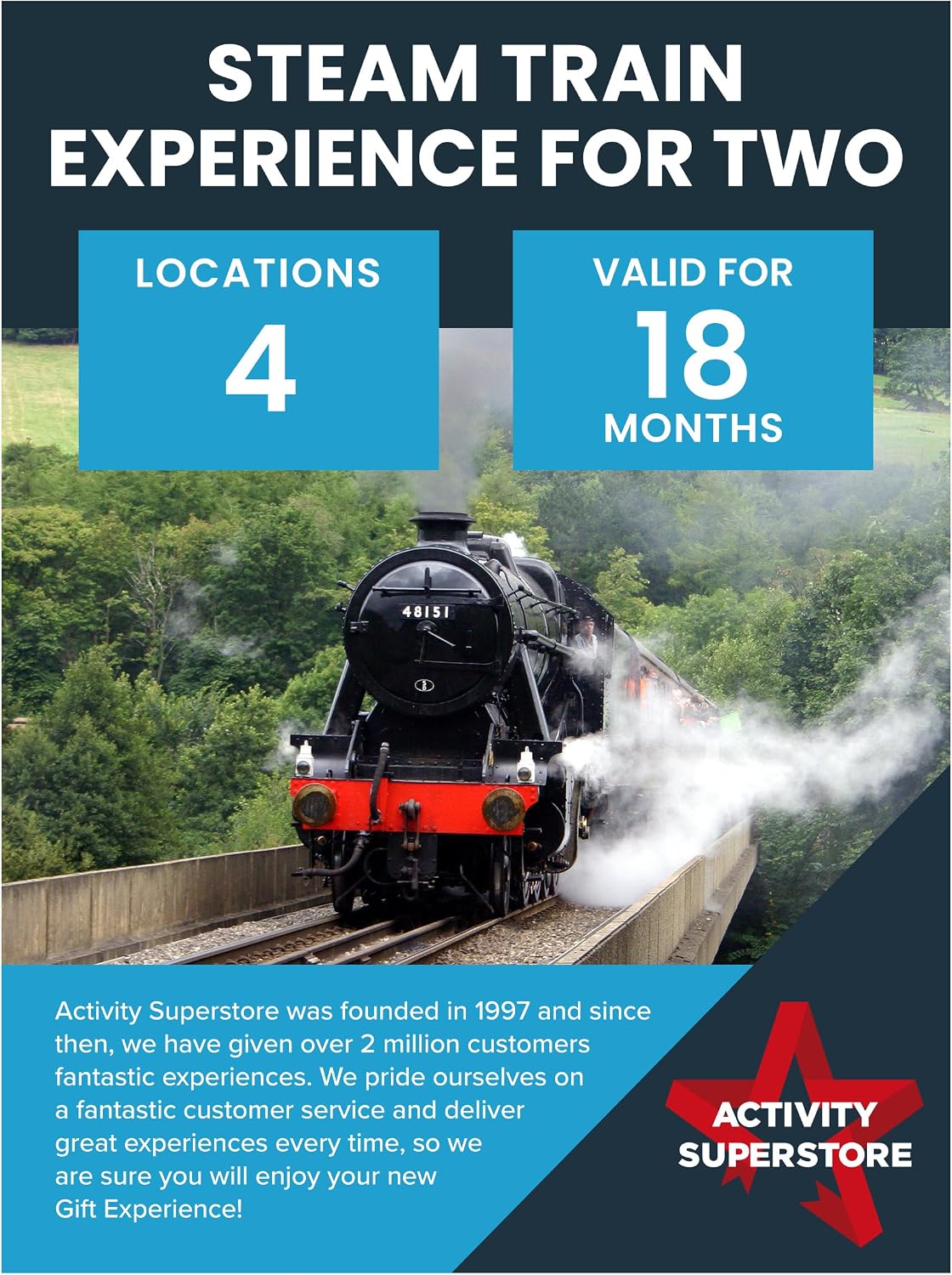 Activity Superstore Steam Train Gift Experience Voucher For Two