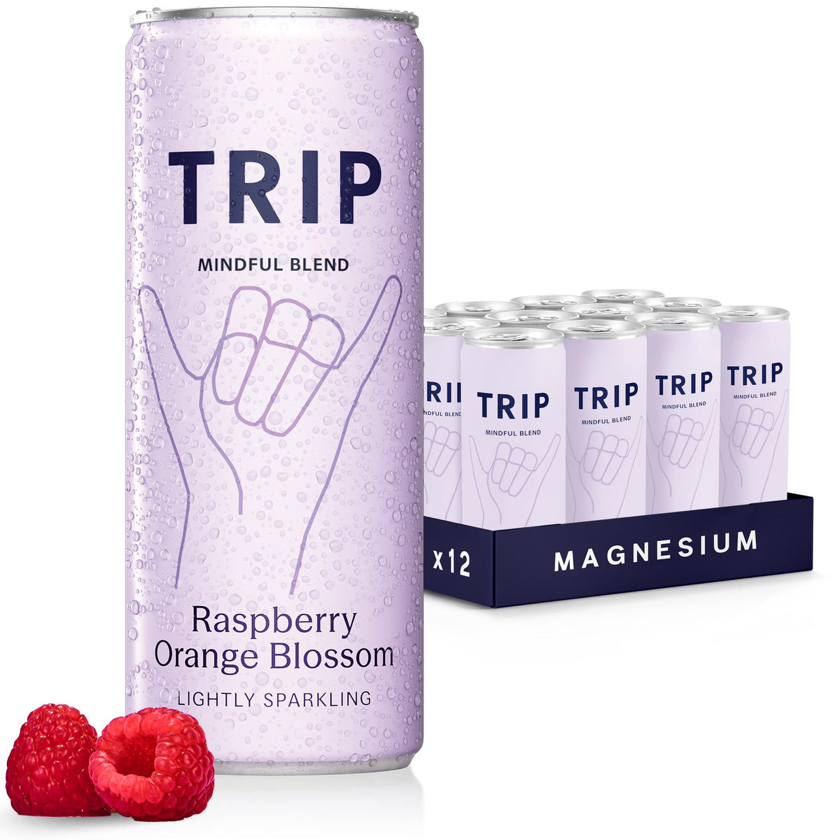 TRIP Cucumber Mint Sparkling drink with 120MG calming Magnesium + Lion’s Mane + Chamomile + Lemon Balm. Low Calorie and Vegan (Pack of 12 x 250ml) - Packaging Might Vary