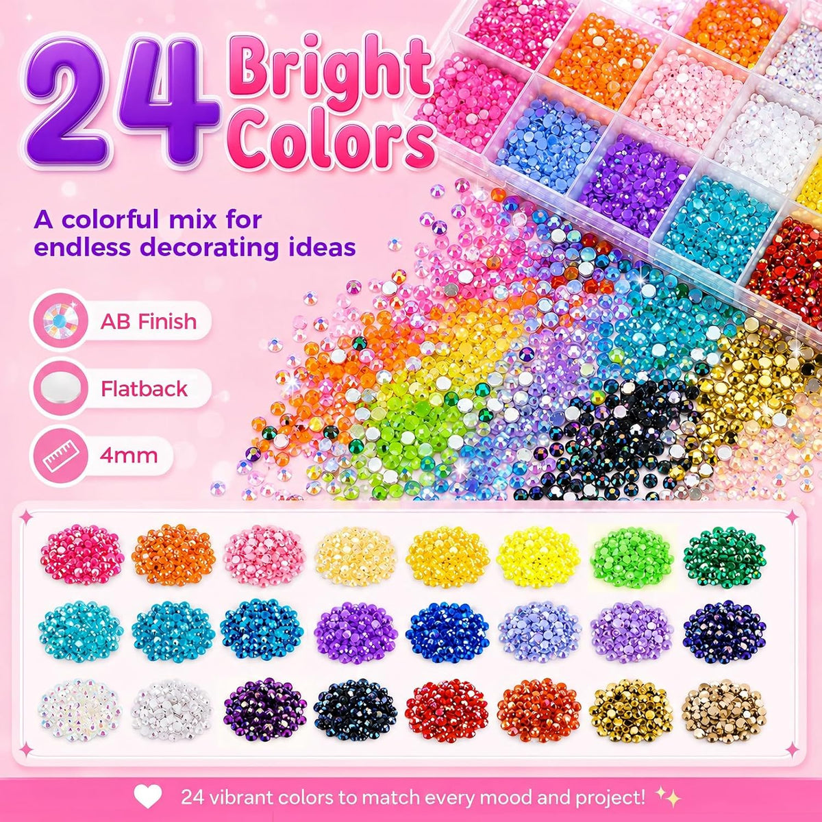 Fournine 4mm 20000Pcs Bedazzling Kit with Rhinestones