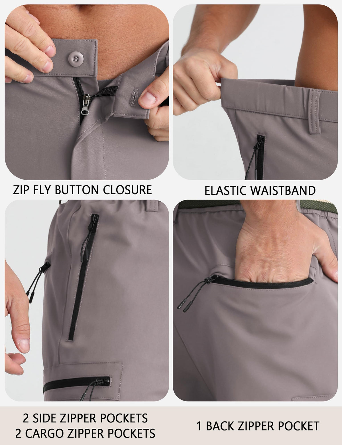 APTRO Mens Cargo Hiking Shorts Outdoor Lightweight Golf Casual Shorts for Men with 5 Zipper Pockets