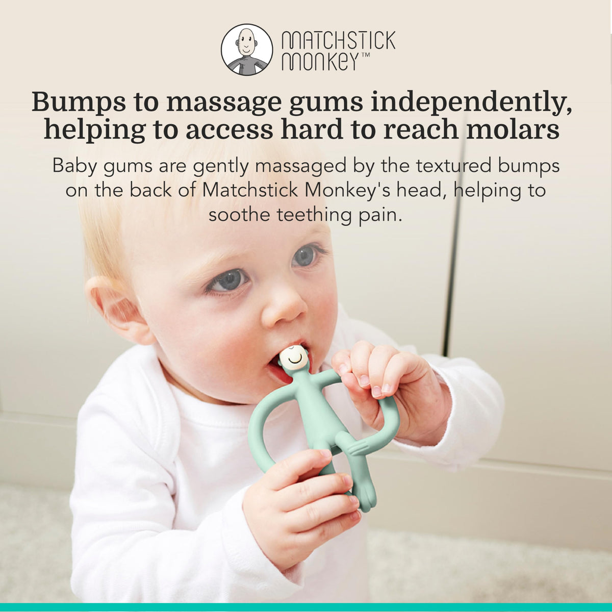 Matchstick Monkey Original Teether with Gel Applicator, Hearts