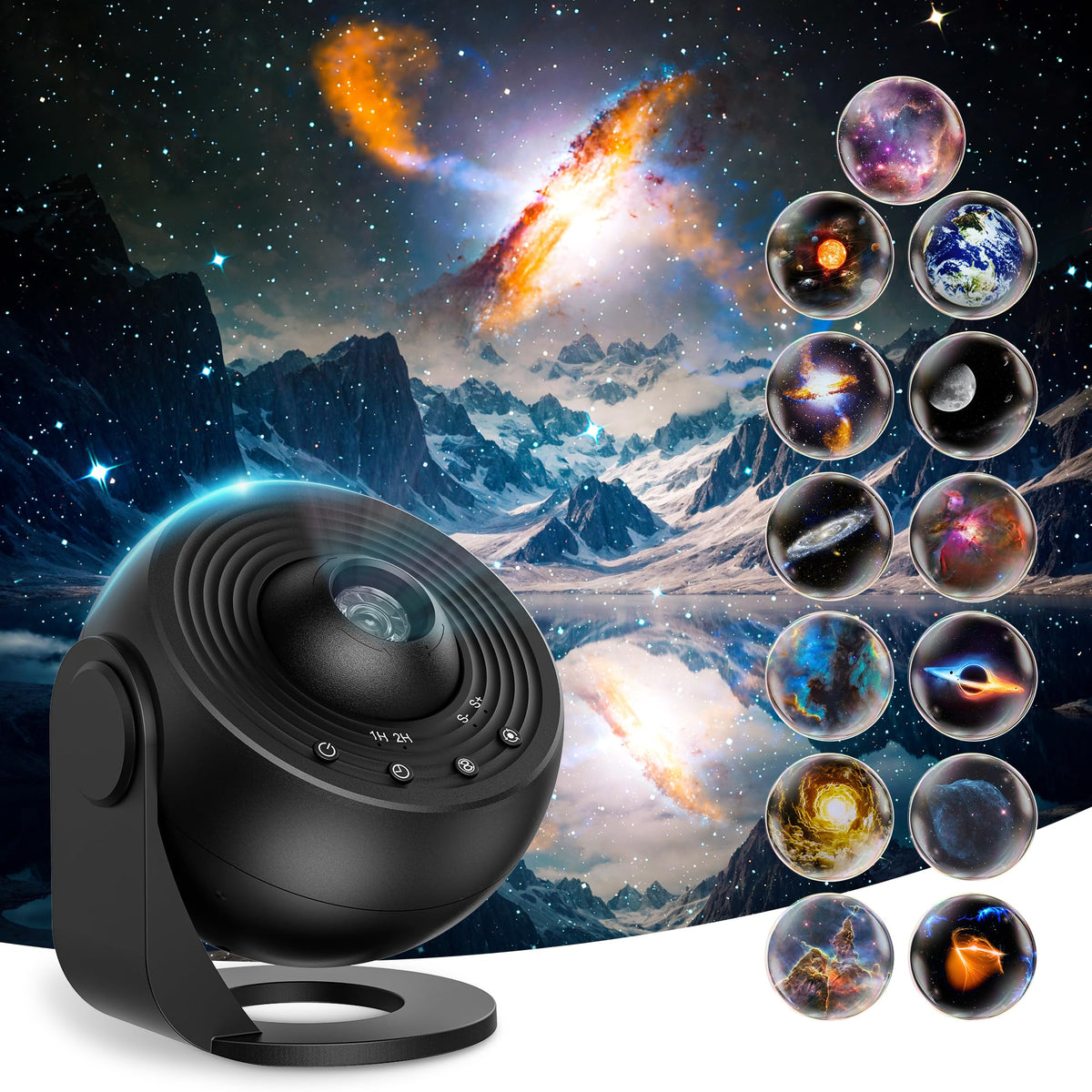 Planetarium Projector for Bedroom, 13 in 1 Galaxy Star Projector Light, Nebula Night Light with Timer, LED Space Galaxy Lamp Room Decor for Adults Kids, White