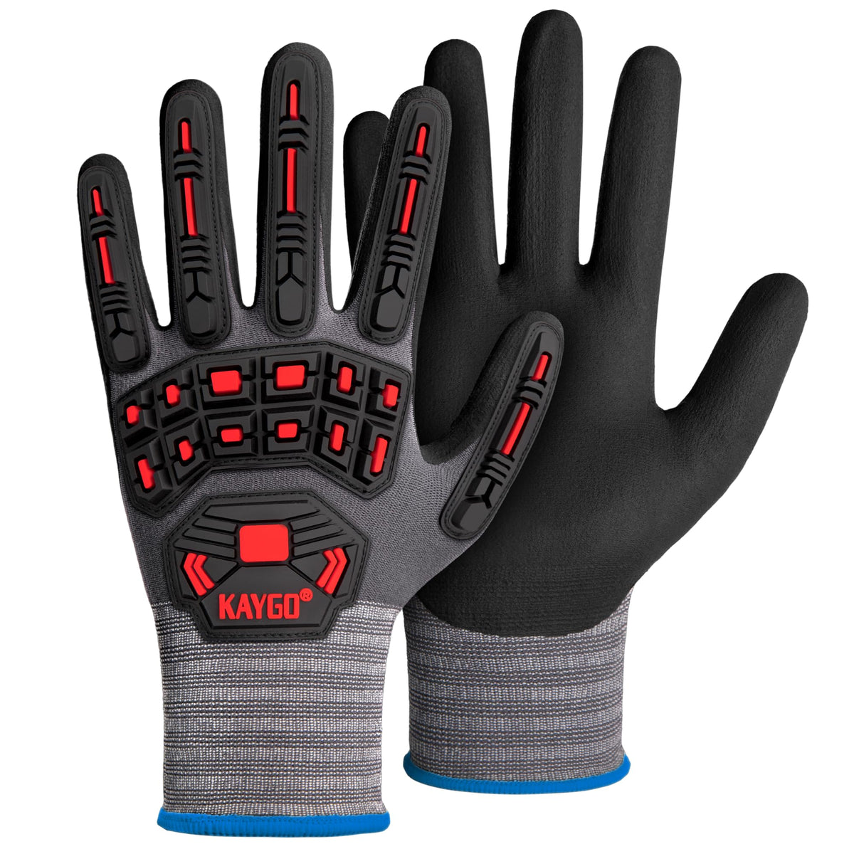 KAYGO Safety Work Gloves MicroFoam Nitrile Coated 12 Pairs, KG18NB