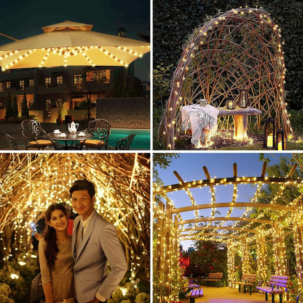litogo 120 LED Solar String Lights Outdoor, 12M/40Ft 8 Modes Solars Garden Lights Waterproof Copper Wire Decorative Solar Fairy Lights for Patio, Gate, Yard, Trees, BBQ, Wedding, Party