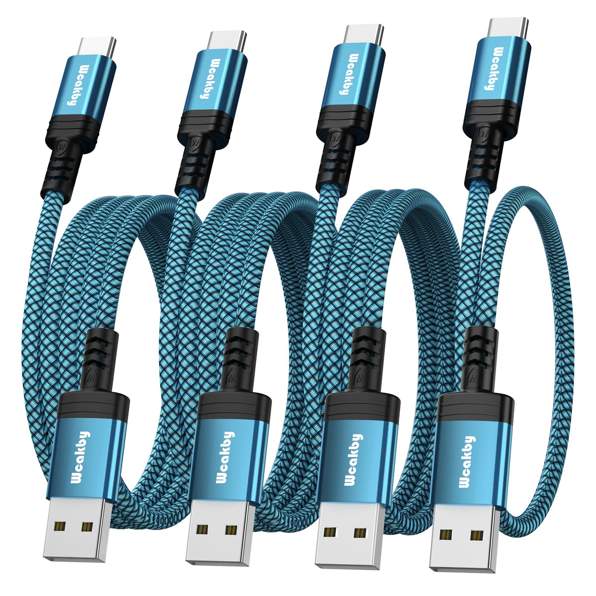 Samsung Charger Cable fast charge 4 Pack 1M+1M+2M+2M USBC to USB Cable for Samsung S23 iPhone 15 Pro Max Plus Switch PlayStation 5 Google Pixel 7 Pro Huawei etc.