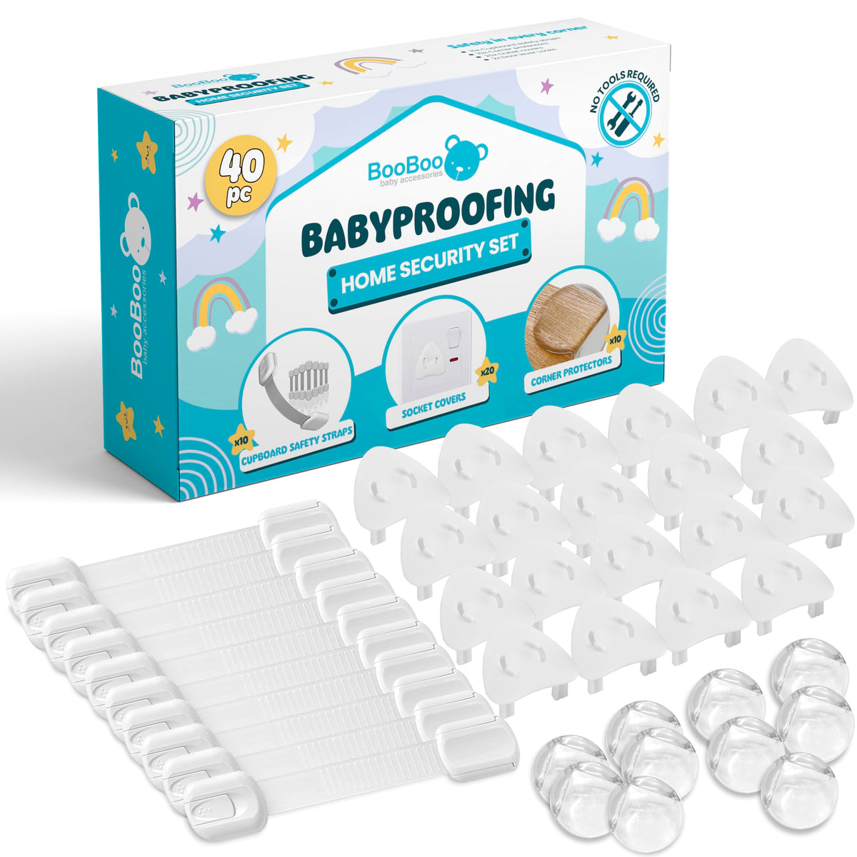 BooBoo Baby 10 Pack Premium Child Locks for Kitchen Cupboards