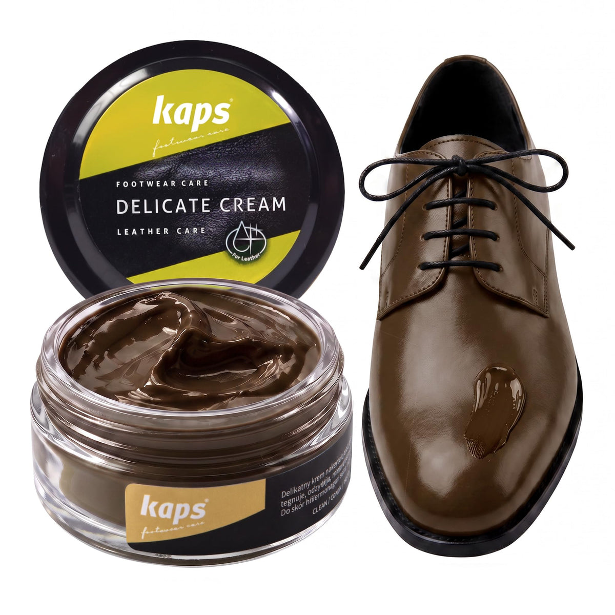 Leather Shoe Cream Polish & Conditioner, Kaps 50ml