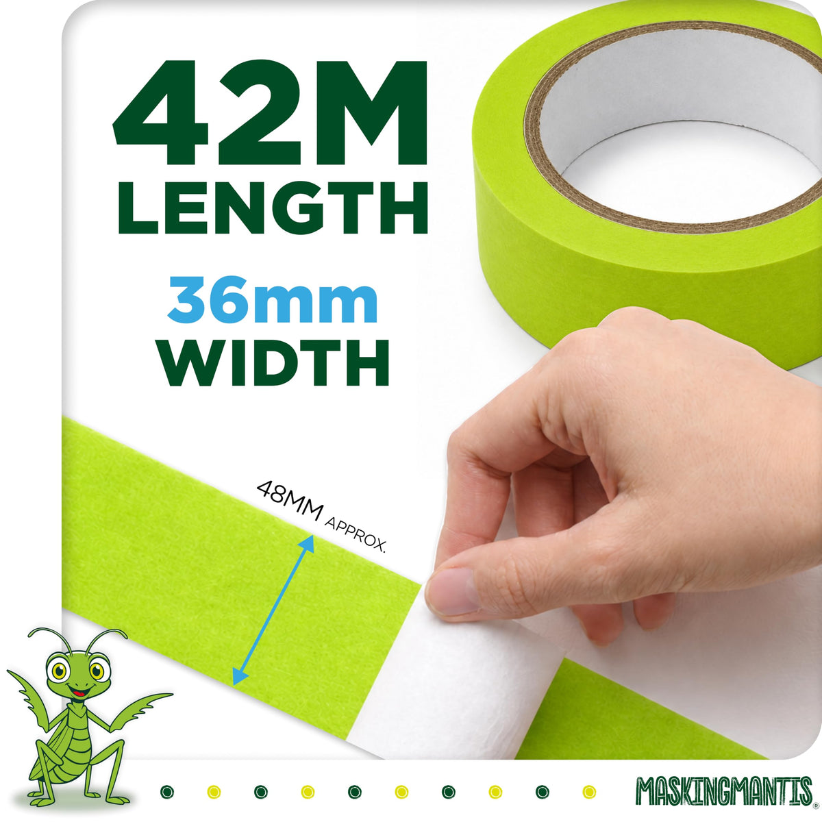 Status IONOS Masking Tape, Multi Surface, Pack of 1, 48mm x 20m