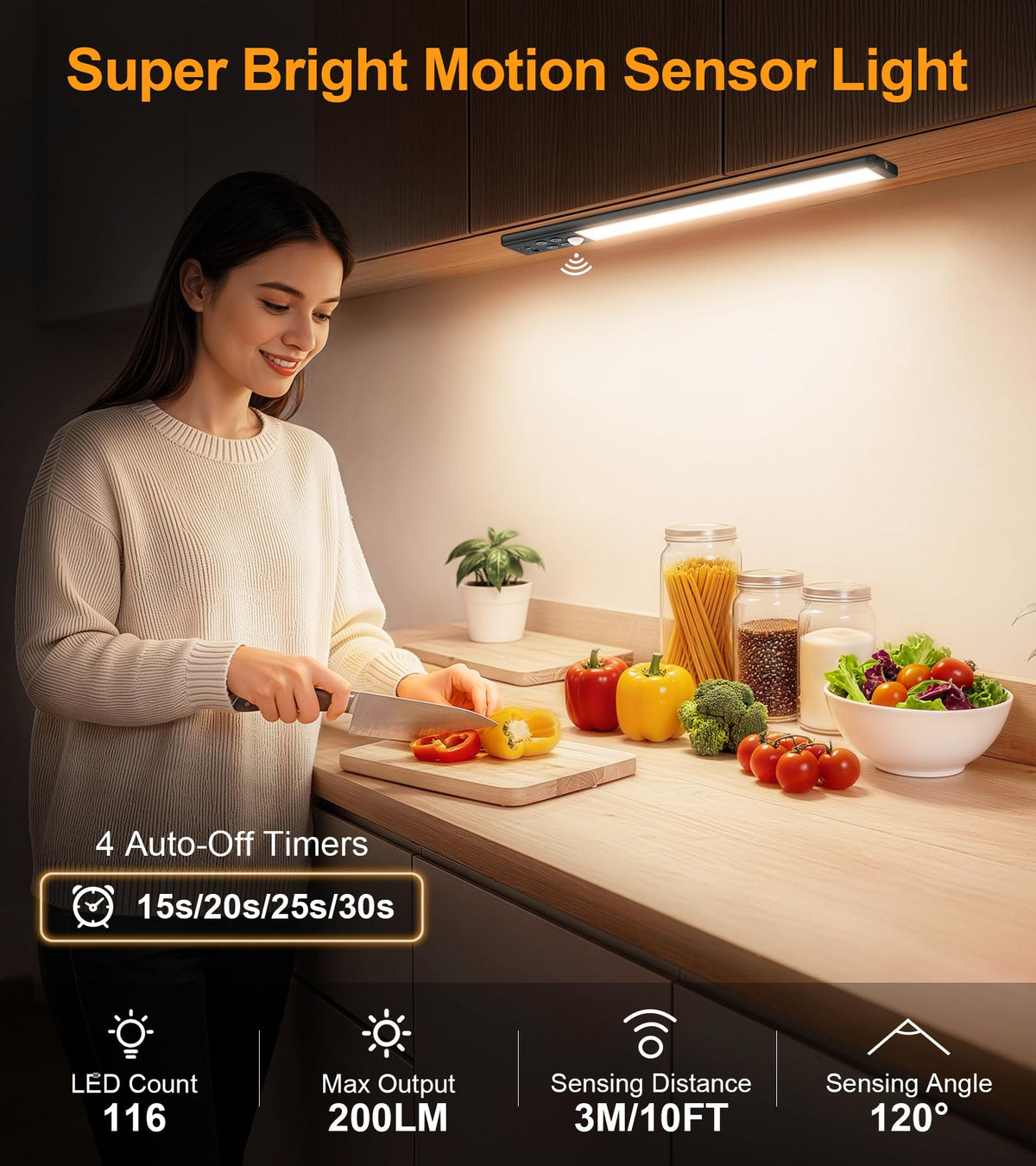 Gritin 2026 Gen 2 Under Cabinet Kitchen Lights Rechargeable with Torch Mode