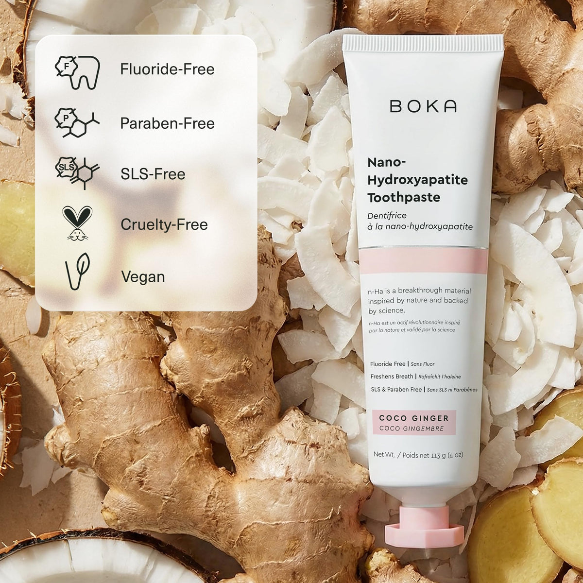 Boka Toothpaste - Fluoride Free Toothpaste, Nano Hydroxyapatite Toothpaste