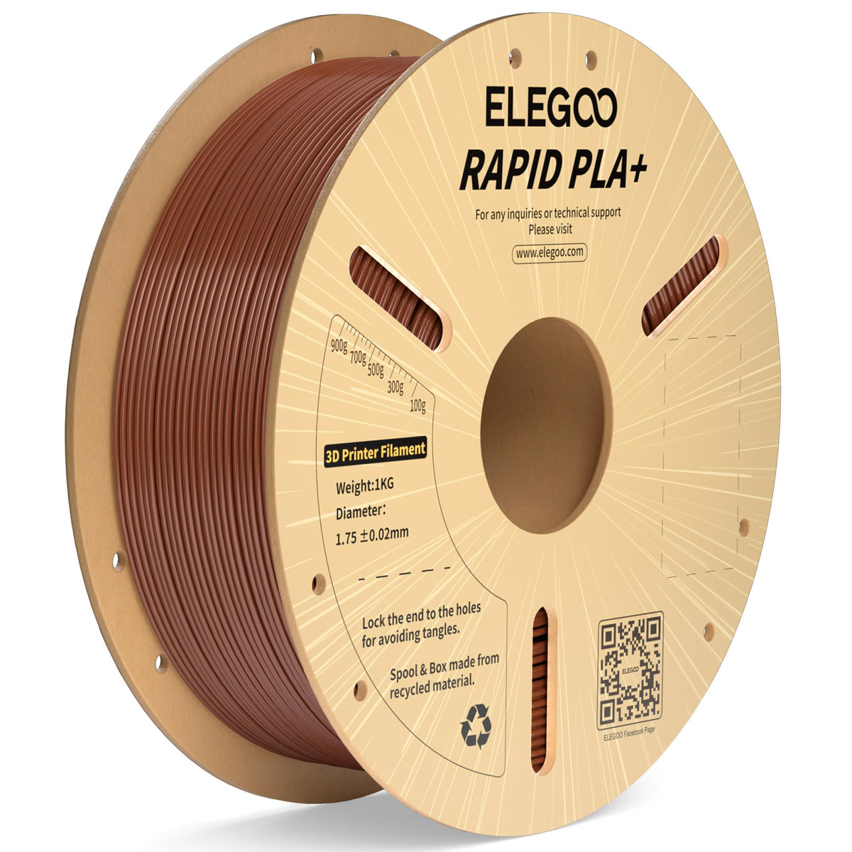 ELEGOO Rapid PLA Plus 3D Printer Filament 1.75mm Bundle 8 Colours 8 * 250g