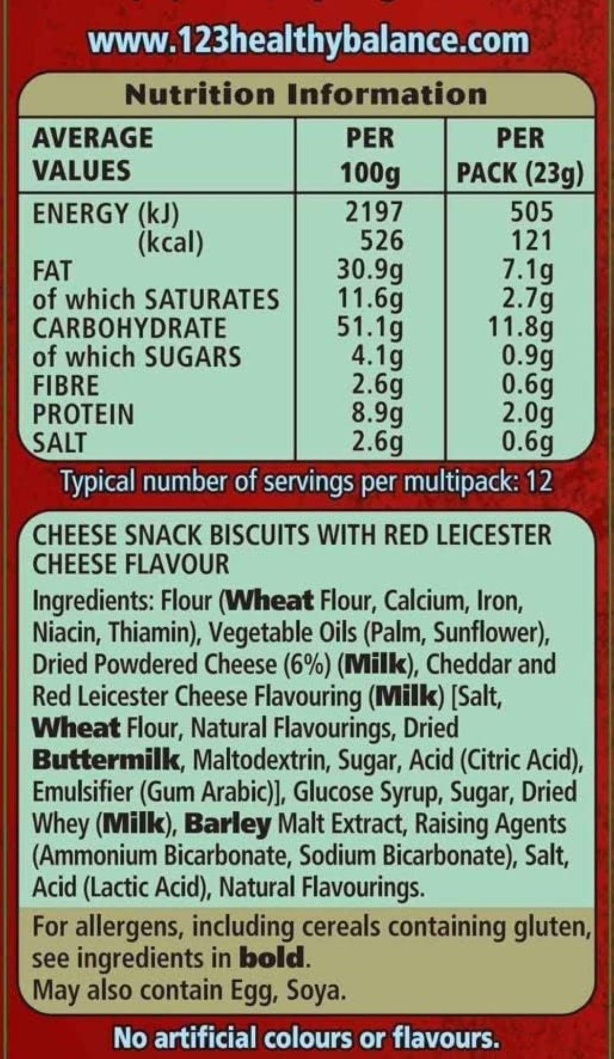 JACOB'S Mini Cheddars Original Multipack, 12 x 23 g Bags Per Pack