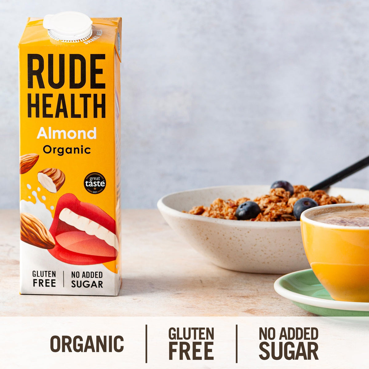 Rude Health 6 x 1 Litre Organic Oat Dairy-Alt Milk, 100% Natural Organic Drink, Lactose Free, Dairy Free & Gluten-Free, No Added Sugar, Award-Winning, Healthy & Vegan, 100% Recyclable Packaging