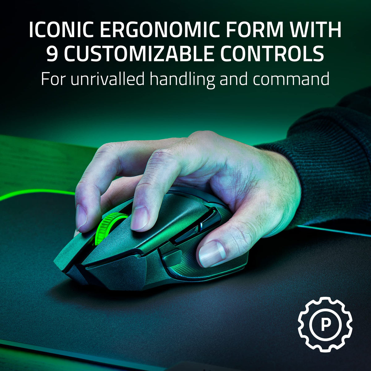 Razer Basilisk V3 - Wired Customisable Gaming Mouse (10+1 Programmable Buttons, HyperScroll Tilt Wheel, 11 Chroma RGB Lighting Zones, Optical Mouse Switches, Focus+ 26K DPI Optical Sensor) Black