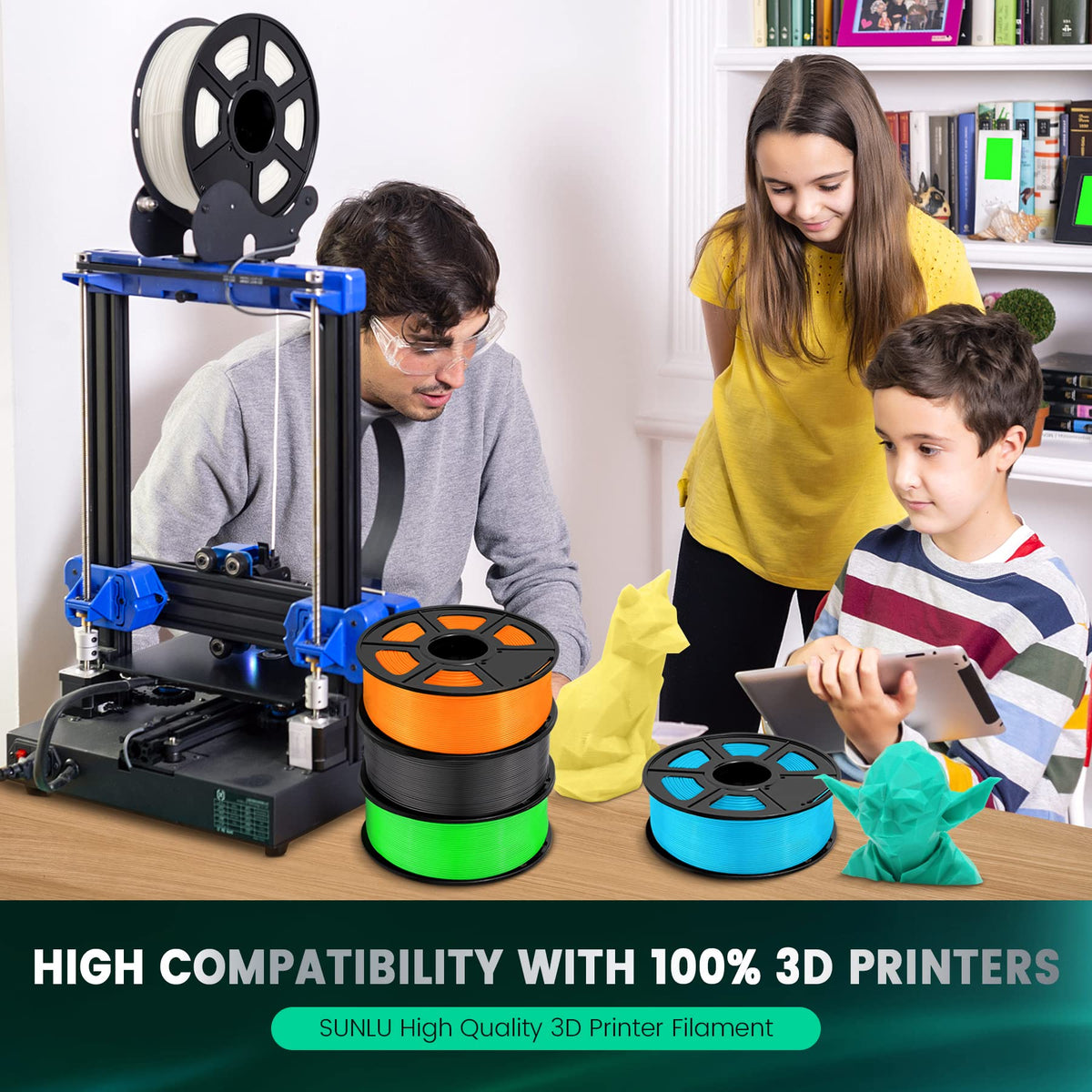 SUNLU Premium PLA+ Filament 1.75mm, Enhanced Durability and High Strength