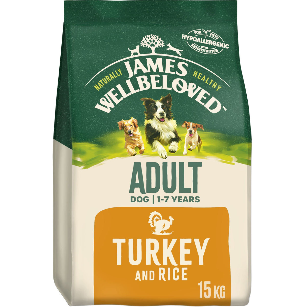 James Wellbeloved Dog Adult Hypoallergenic Dry Food Turkey and Rice 2 kg
