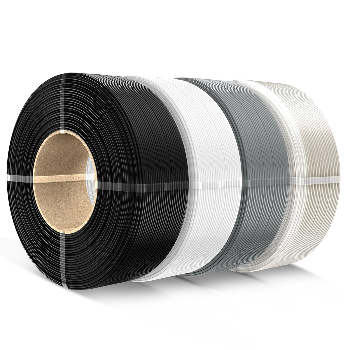 SUNLU 3D Printer Filament PETG Filament Refill 1.75mm,Suitable for SUNLU Third-Generation Reusable spools,Dimensional Accuracy +/- 0.02 mm,1kg per Spool, Pack of 4,4 Black
