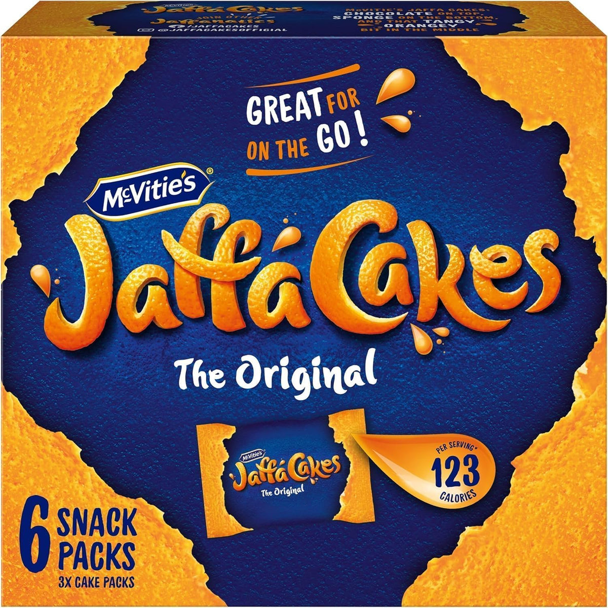 McVitie's Jaffa Cakes Original Biscuits Snack Pack, 6 x 3 Cakes, 198 g