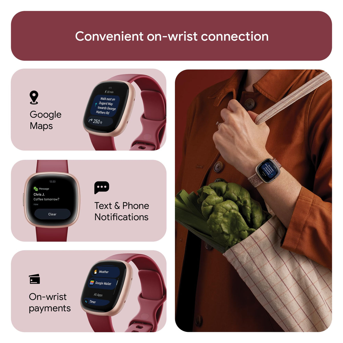 Fitbit Google Versa 4 Fitness Smartwatch with 3 Months Google Health Membership Included and up to 6 days battery life - compatible with iOS & Android, Black/Graphite Aluminium