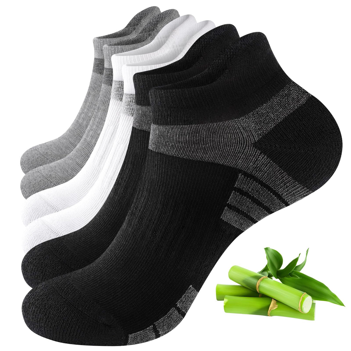 Bamboo Trainer Socks for Men Women Cushioned Ankle Socks