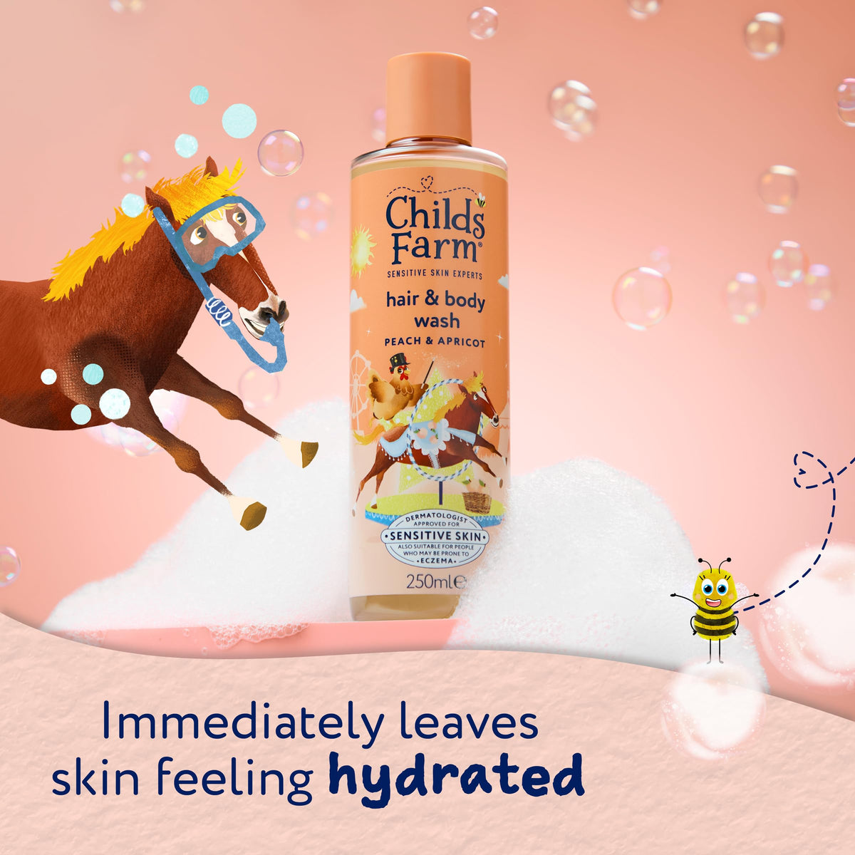 Childs Farm Kids Hair & Body Wash, Sweet Orange | Tear-free, Gently Cleanses | Suitable for Dry, Sensitive Skin, 250ml