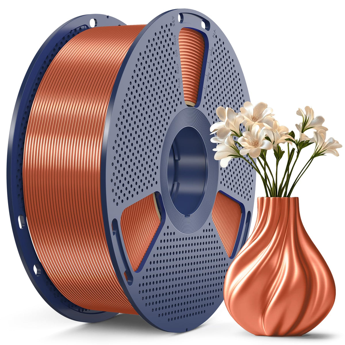 SUNLU Silk PLA+ Filament, Shiny Metallic Silk 3D Filament 1.75mm