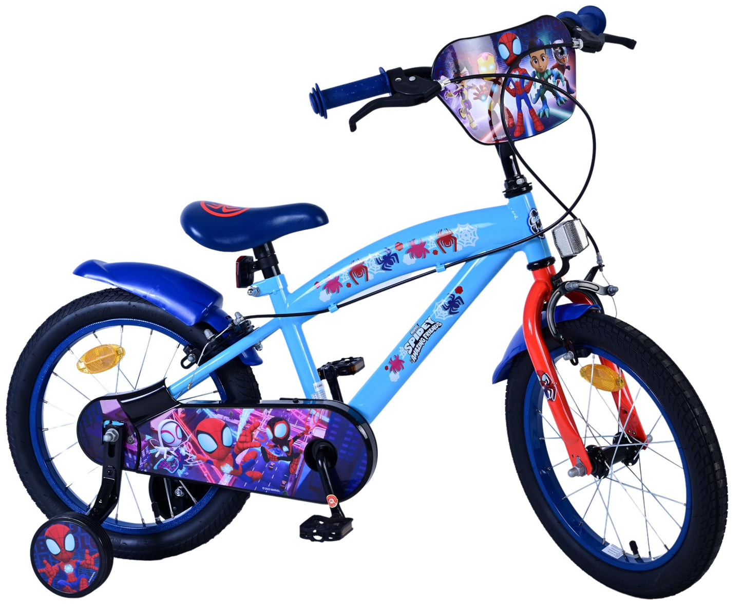 Volare Official Marvel Spider-Man Kids Bike 12" with Stabilisers — Ages 3-4