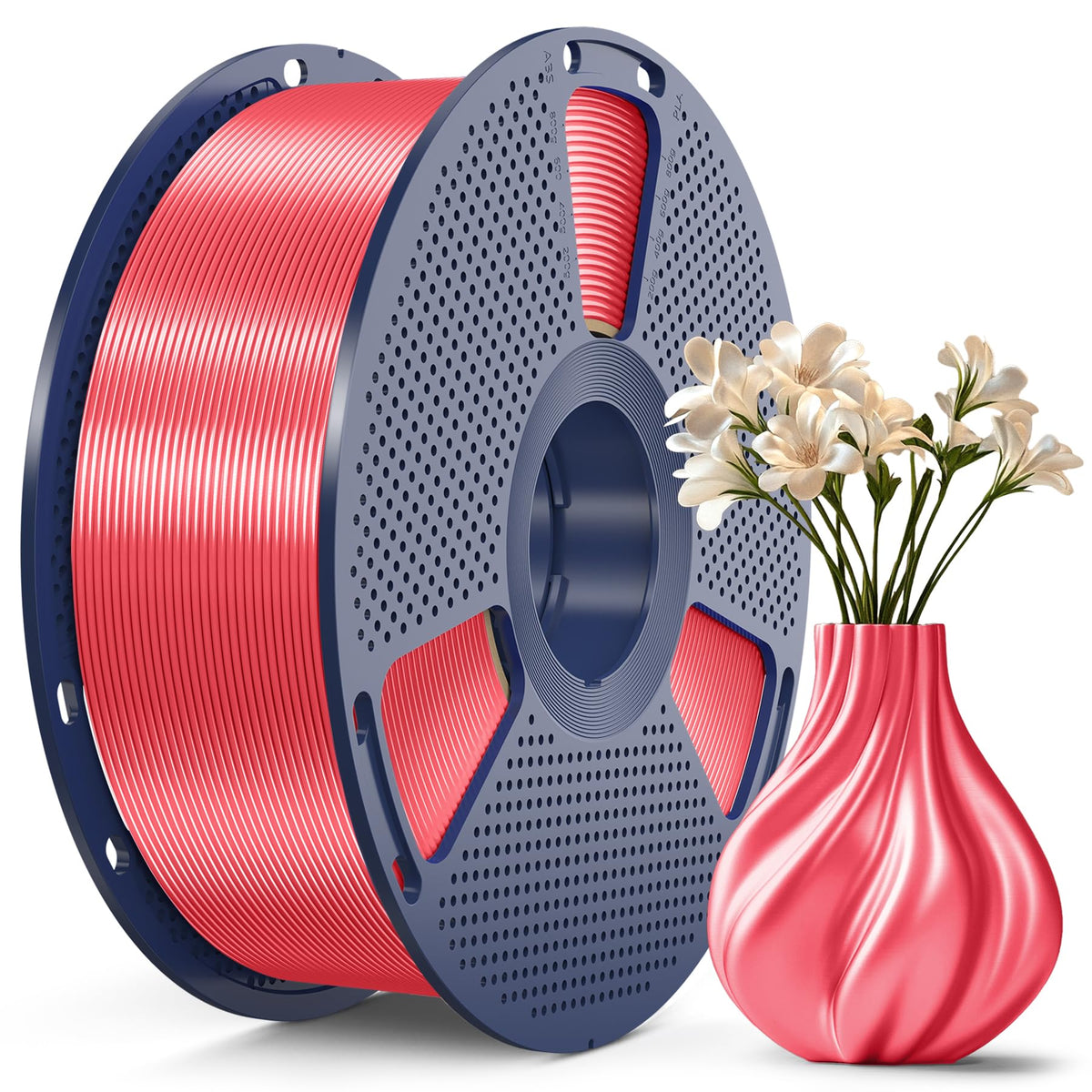 SUNLU Silk PLA+ Filament, Shiny Metallic Silk 3D Filament 1.75mm
