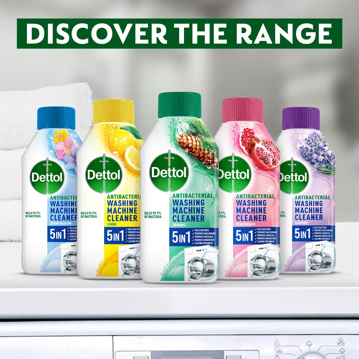 Dettol Washing Machine Cleaner, Pine, Antibacterial, 250ml