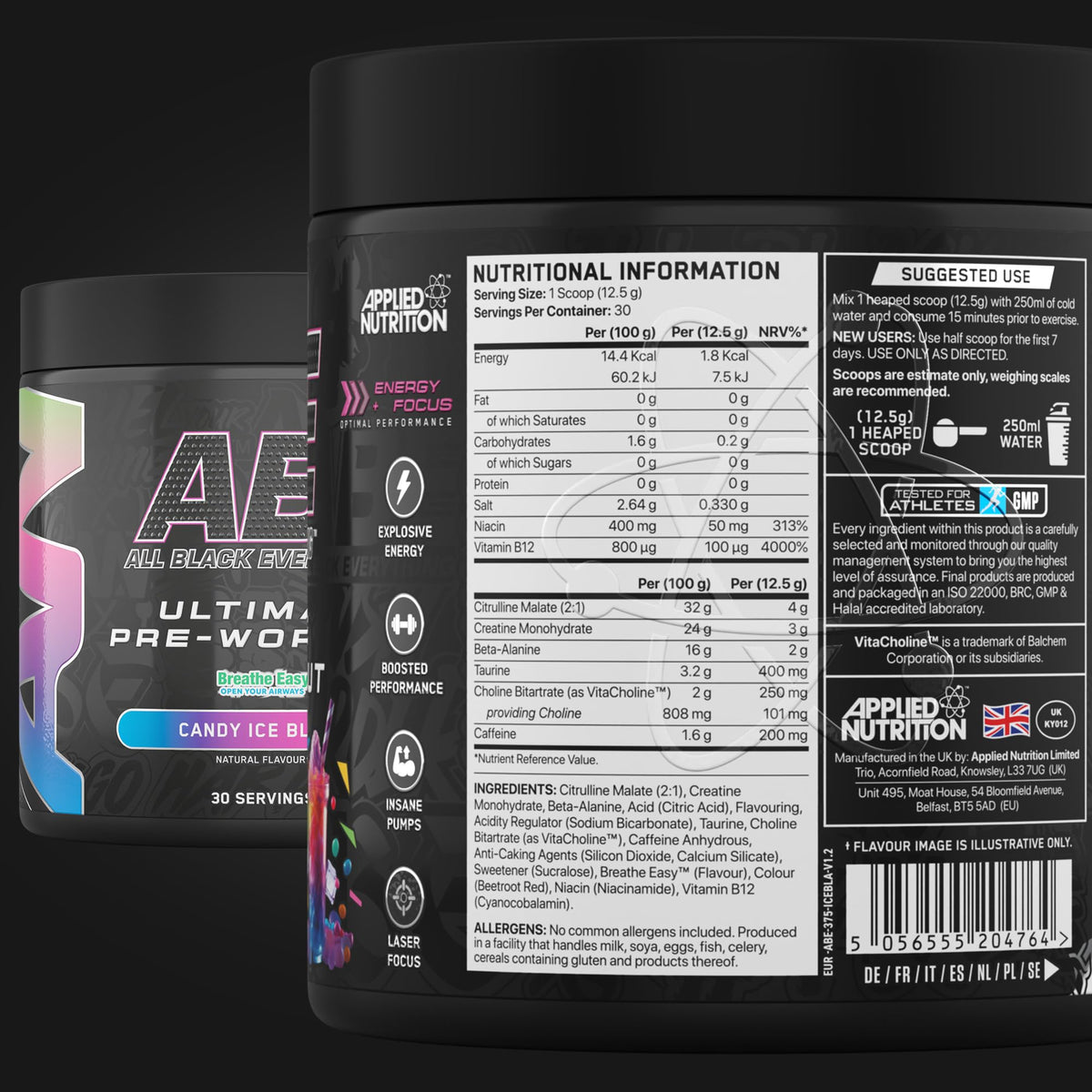 Applied Nutrition ABE Pre Workout Powder Tropical 375g