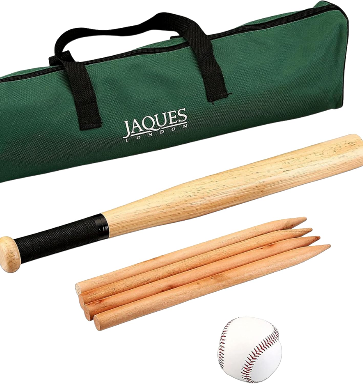 Jaques of London Rounders Set Premium Set for Adults and Kids | With Safe Play Rounders Bat and Ball | Premium Rounders Kit | Great for Outdoor Games with the Family | Since 1795