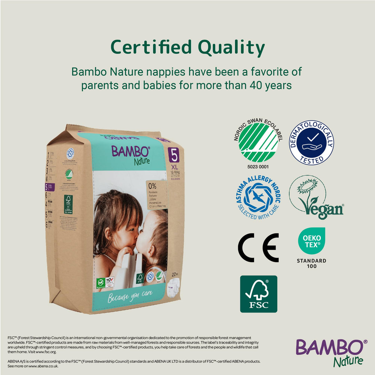 Bambo Nature Premium Eco Nappies, Premature Size 0 (2-7lb/1-3kg), XXS, Pack of 24, Eco-Labelled Nappies, Enhanced Leakage Protection, Secure and Comfortable Baby Nappy