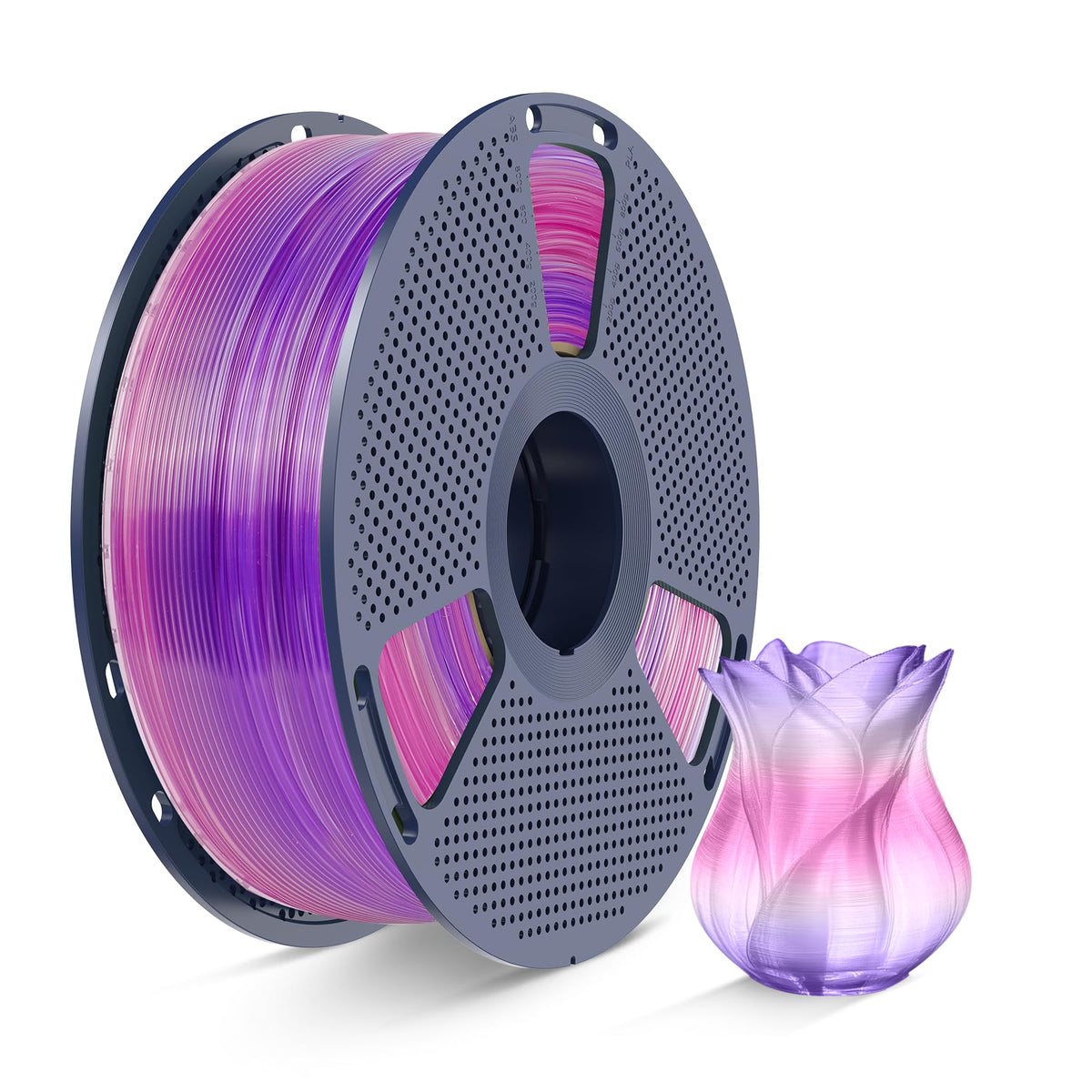 SUNLU 4KG Silk 2.0 PLA Filament 1.75, Gold+Silver+Titanium Steel+Copper Red