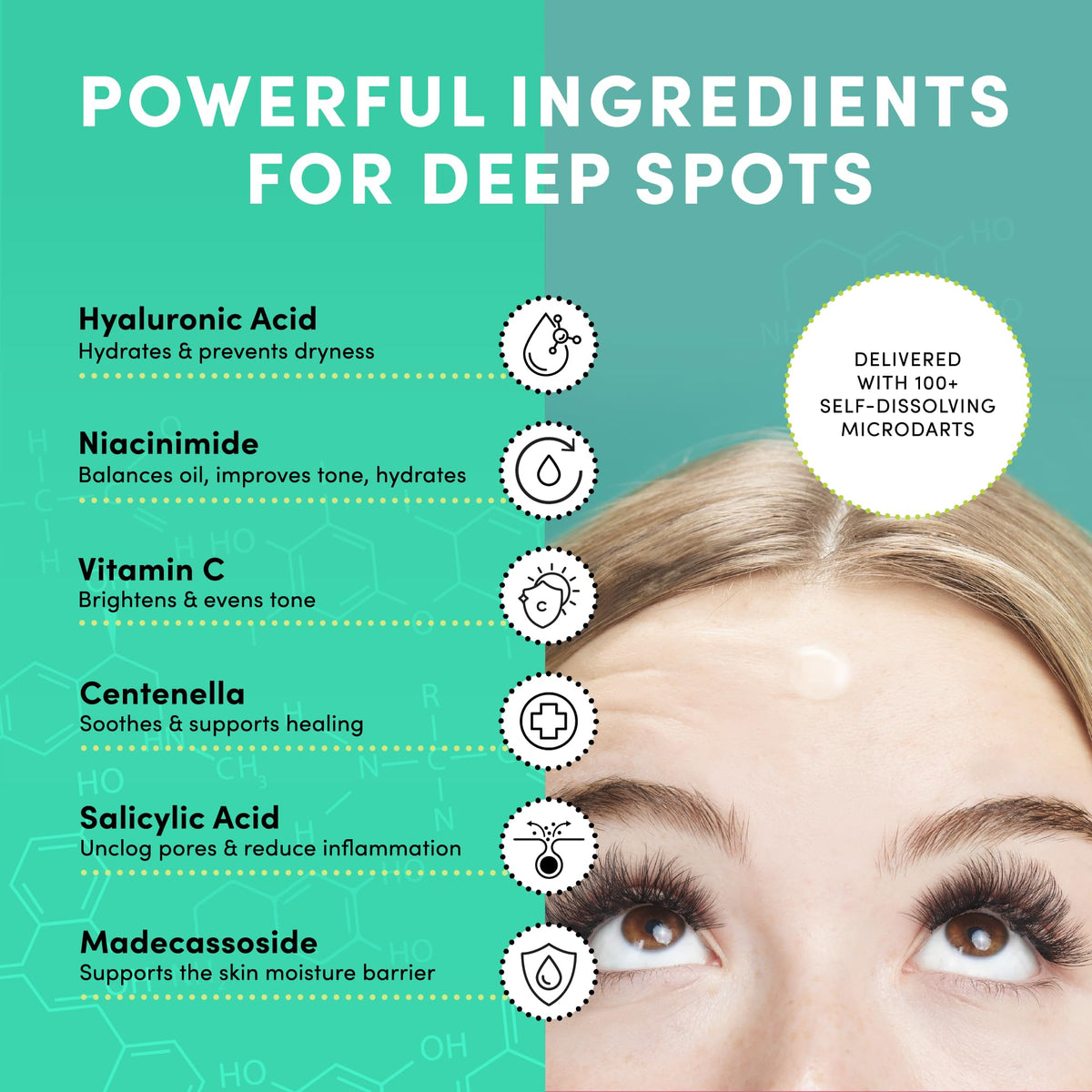 Dots for Spots Oval Spot Patch with Micro Darts - Pack of 9 Translucent Spot Treatment Stickers Infused With Niacinamide & Salicylic Acid - Fast-Acting, Vegan & Cruelty Free Skin Care
