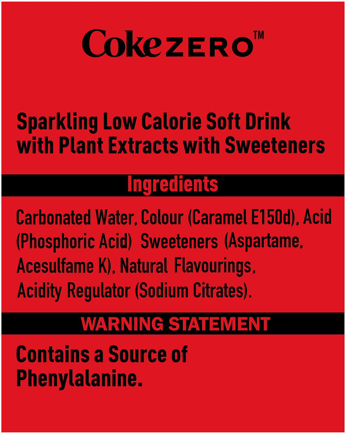 Coca Cola Zero Sugar Lemon 8 x 330ml