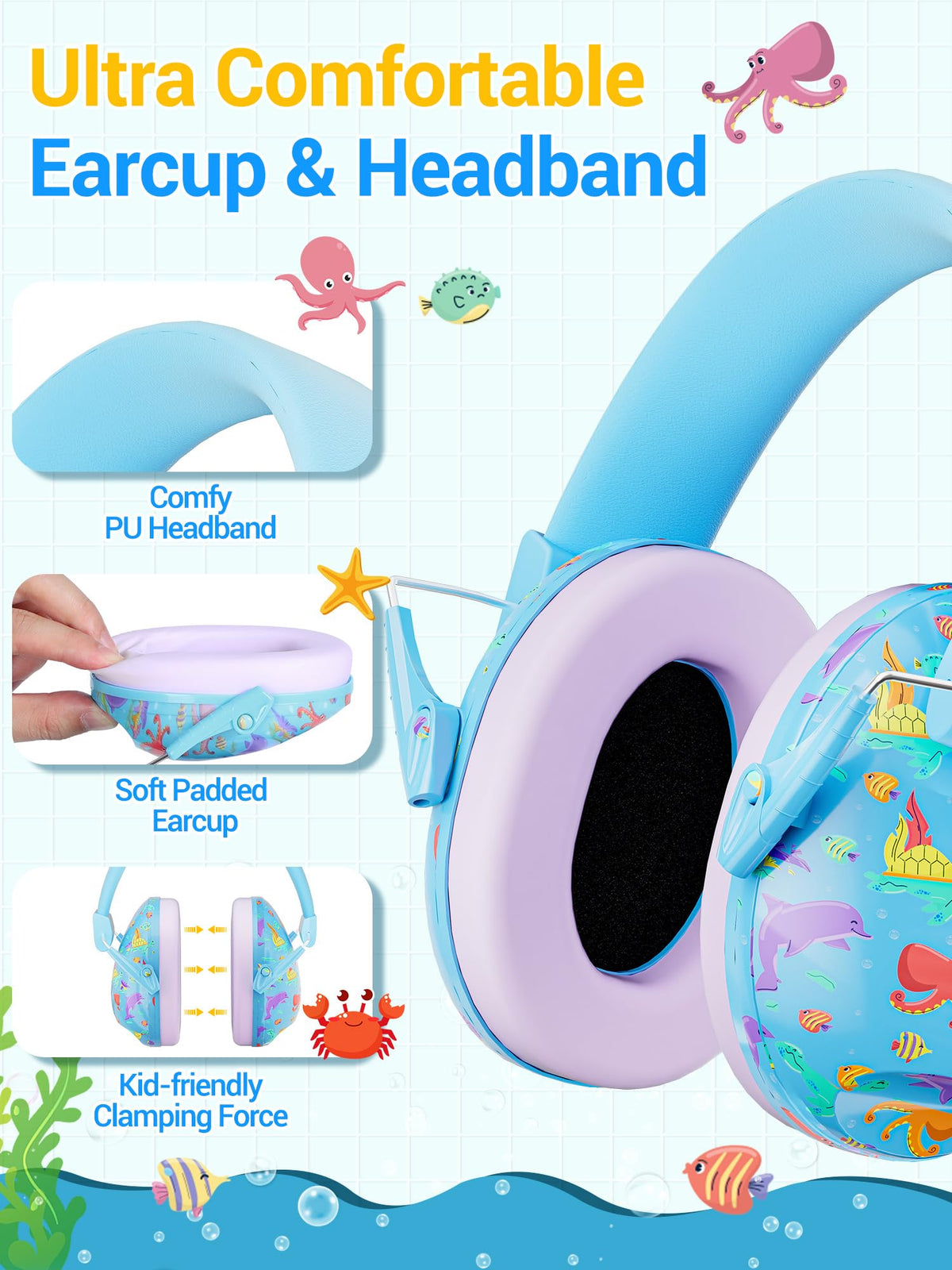 Dr.meter Ear Defenders Children SNR 27.4dB for Autism, Sensory Needs