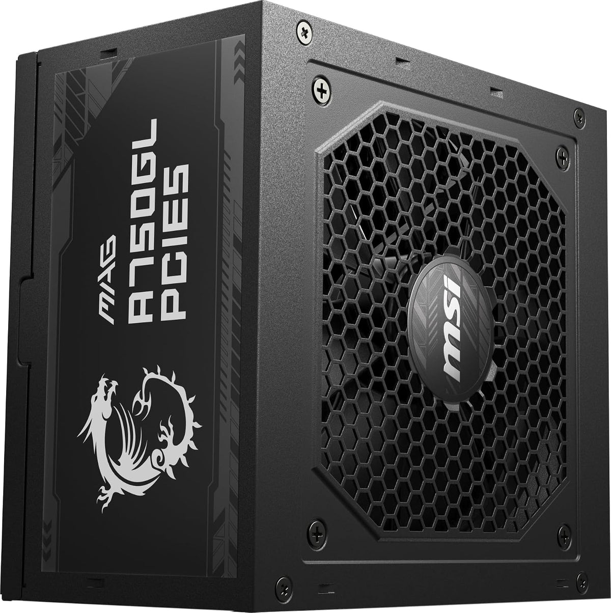 MSI MAG A750GL PCIE5 Power Supply Unit, 750W, 80 Plus Gold, Fully Modular, ATX 3.0, PCIe 5.0 GPU Support, 120mm FDB Fan, Full-Bridge LLC, Flat Black Cables - 7 Year Warranty