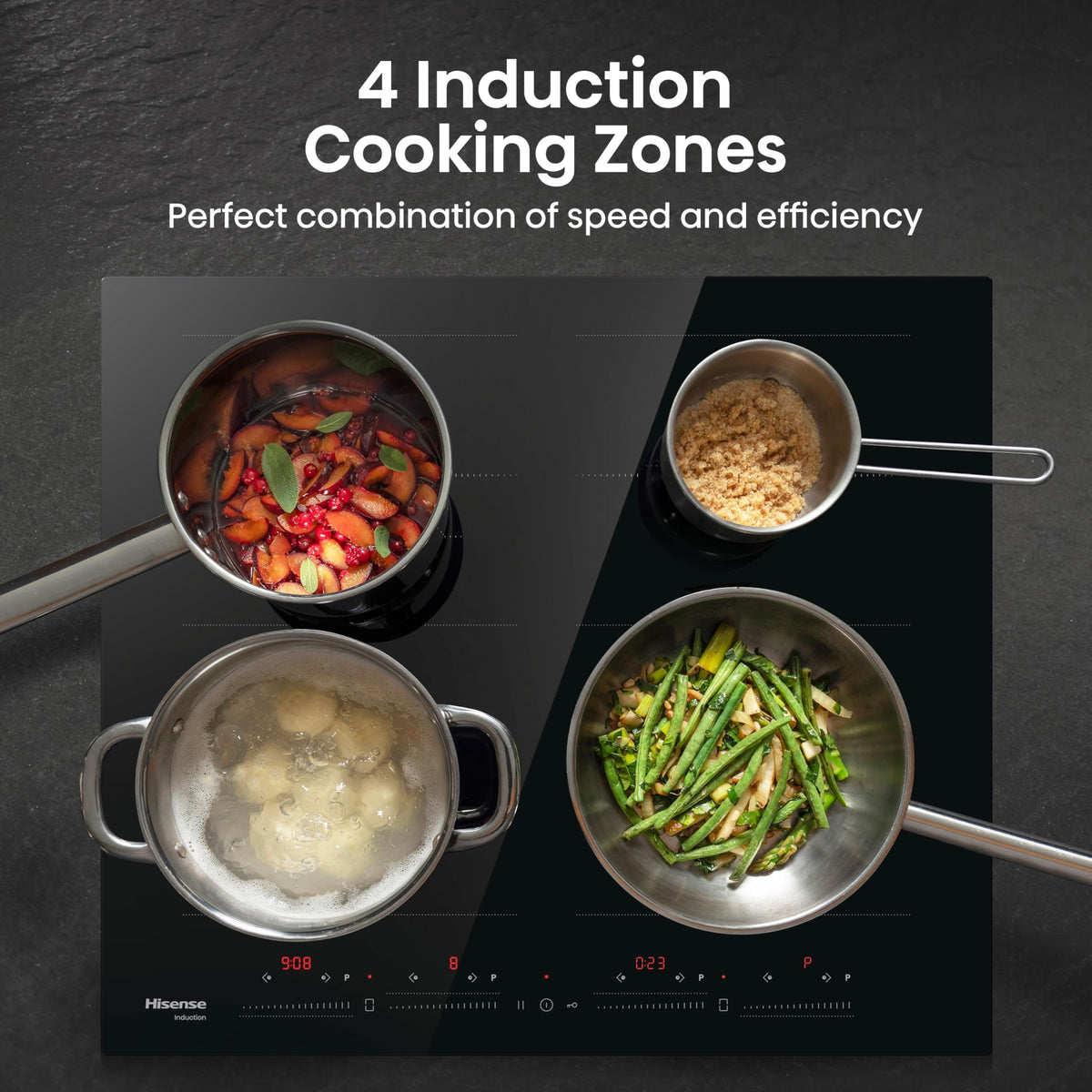 Hisense E6432C Built-in 60cm Electric Ceramic Hob with Child Lock, Touch control, Timer Function - Black 7200W, 20 x 24 x 2 inches (L x W x H)