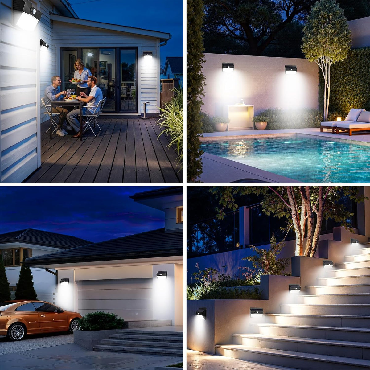 Peasur Solar Security Light Outdoor Motion Sensor, 168 LED Waterproof Solar Wall Light with 3 Modes, PIR Outdoor Sensor Light for Fence, Front Door, Garden, Garage, 1 Pack