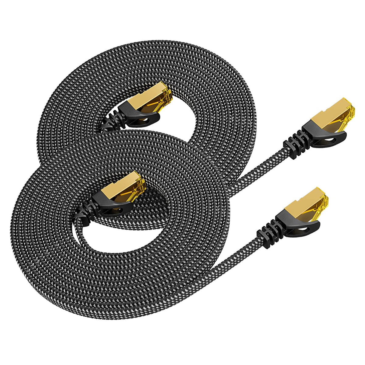 ARISKEEN Cat 8 Ethernet Cable 10M, High-Speed 40Gbps 2000MHz Network Cable Braided Flat Gigabit Rj45 STP Shielded Internet Network Lan Cable Cord for Modem Router PC
