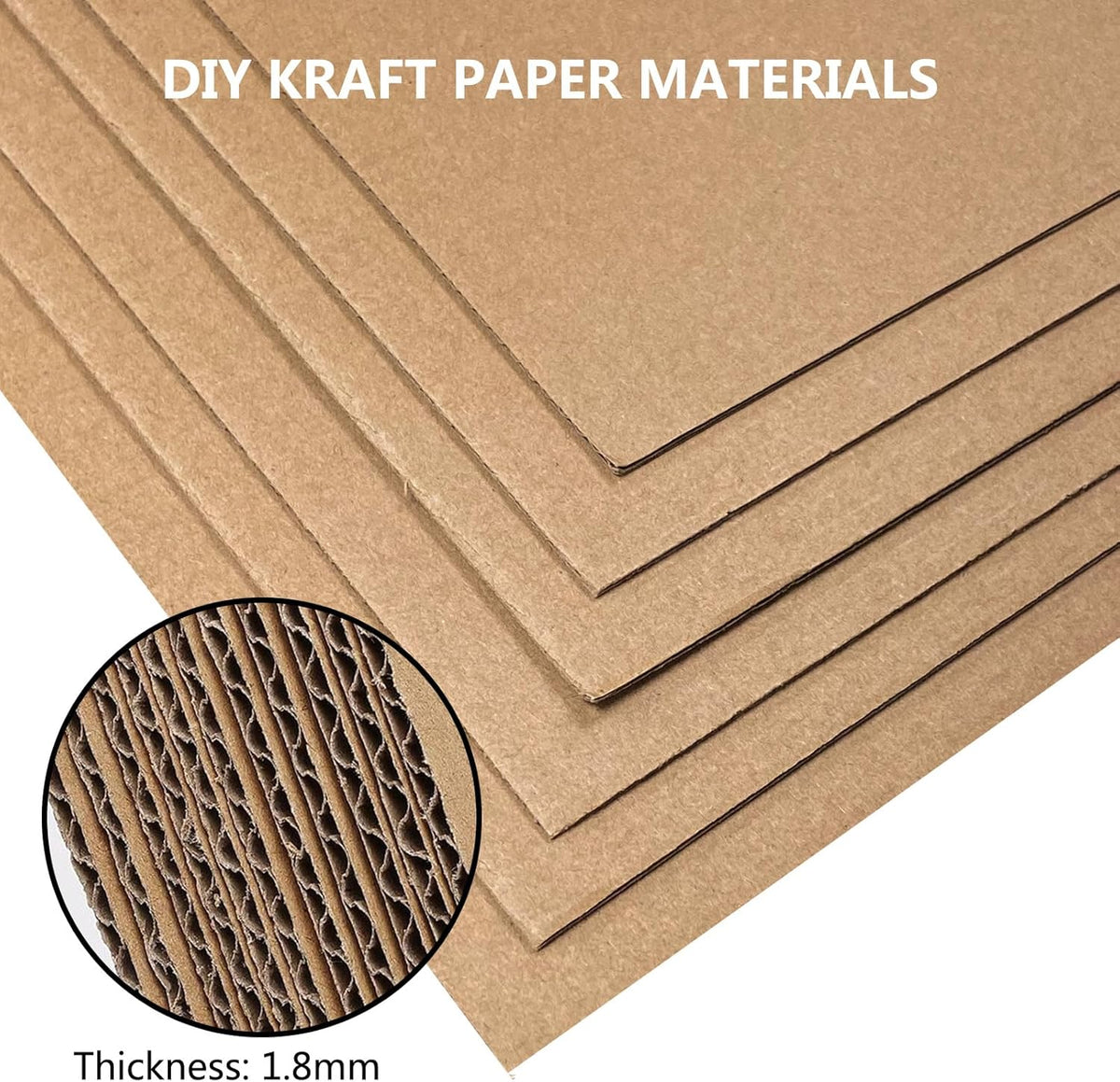 yuejuhe 20 Pack Corrugated Cardboard Sheets, A4 Thick Kraft Board